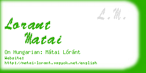 lorant matai business card
